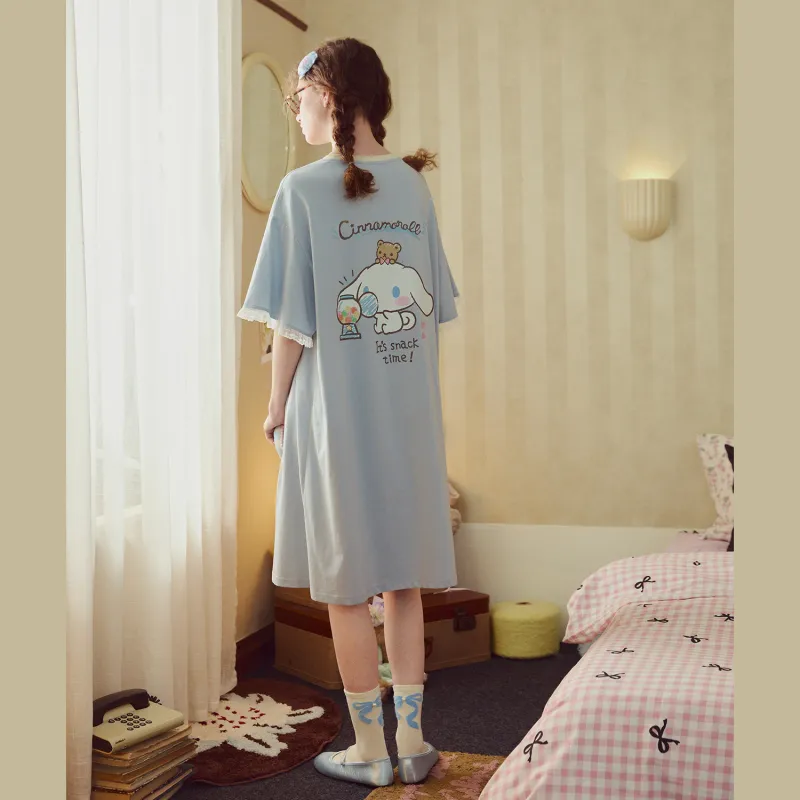 GUKOO x Sanrio Yugui Dog Nightgown Women's Glaze Blue-2