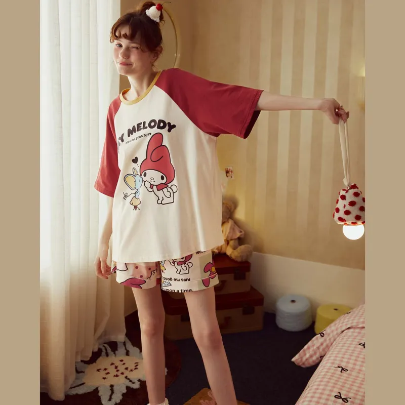 GUKOO x Sanrio/ Melodi Pajama Set Women's Pearl White-1