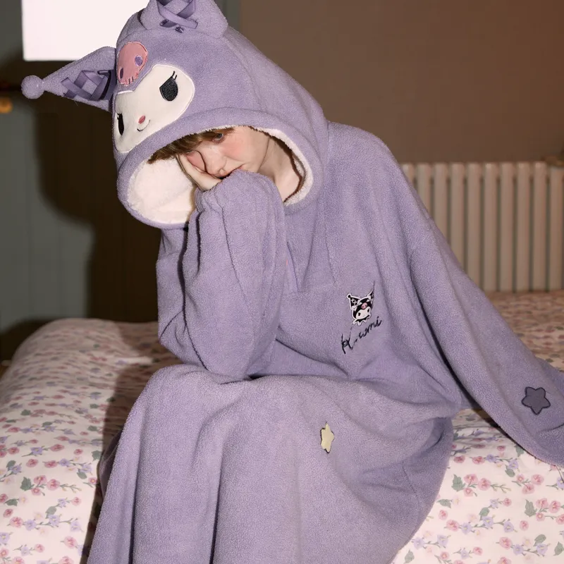 GUKOO x Sanrio/ Pajama Robe Women's Purple-3