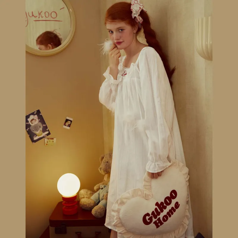 GUKOO Nightgown Women's Jade White-4
