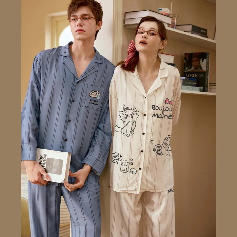 GUKOO Pajama Set Men's Dusty Blue-5