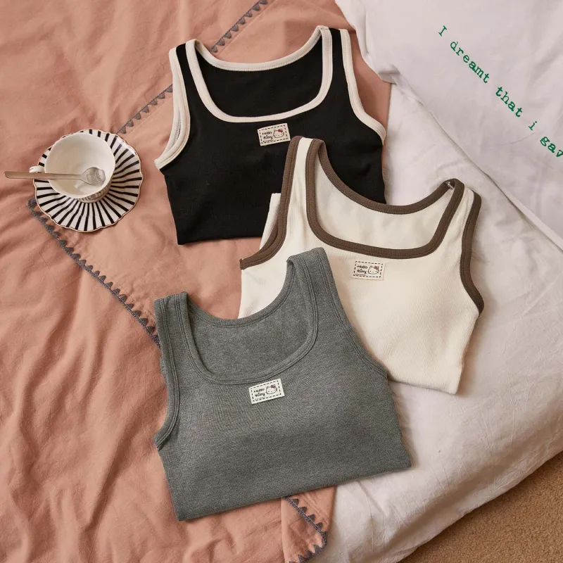 GUKOO x Sanrio Hello Kitty Tank Top Women's Heather Gray-2