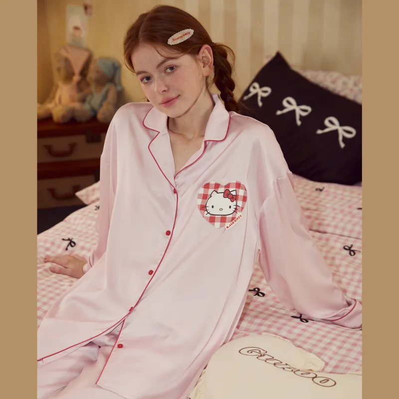 GUKOO x Sanrio Hello Kitty Pajama Set Women's Nude Pink-3