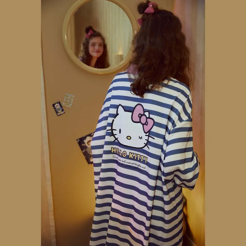 GUKOO x Hello Kitty Sanrio Series Nightgown Women's Moonlight Blue-6