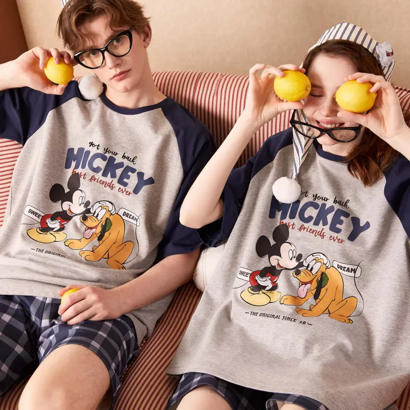 GUKOO x Disney Mickey Series Pajama Set Men's Silver Gray-5