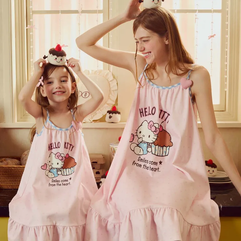 GUKOO x Hello Kitty/, Sanrio Series Nightgown Women's Ballet Pink-4