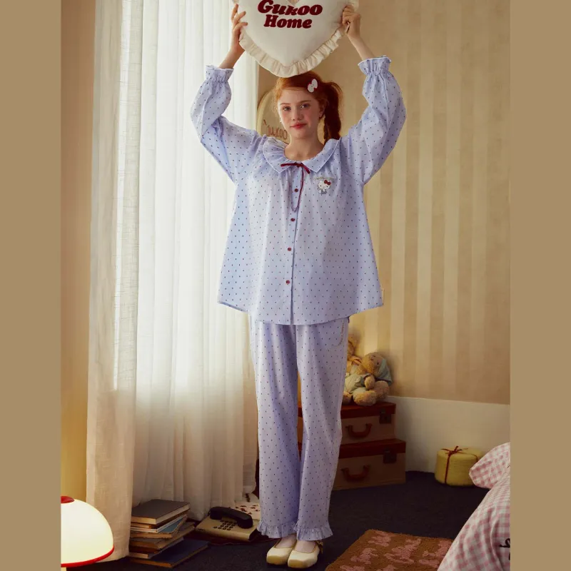 GUKOO x Hello Kitty Pajama Set Women's Sky Blue-2