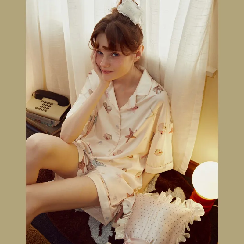 GUKOO Pajama Set Women's Almond White-3