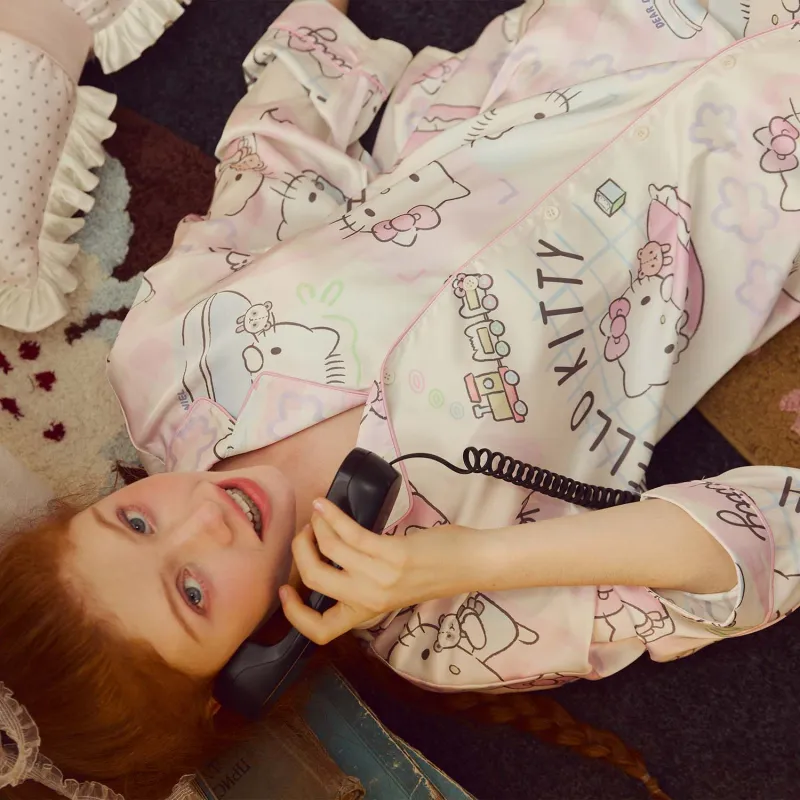 GUKOO x Sanrio Hello Kitty Pajama Set Women's Pearl Pink-1