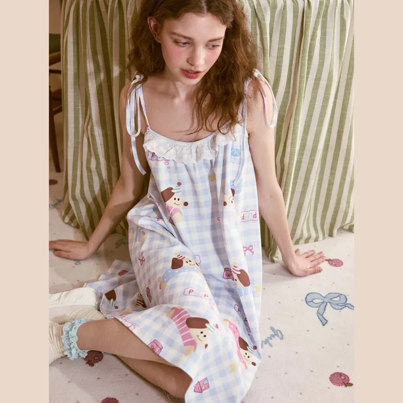 GUKOO Nightgown Women's Ocean Blue-6