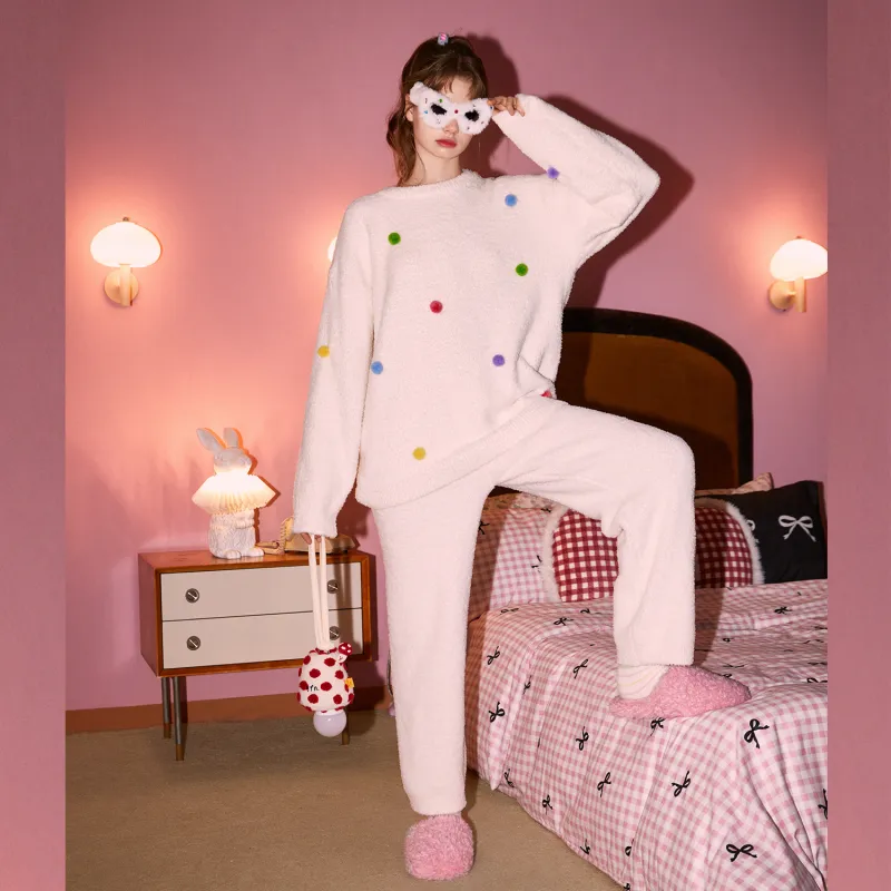 GUKOO Pajama Set Women's Milk White-2