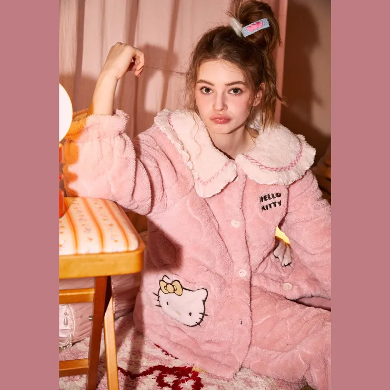 GUKOO x Hello Kitty Pajama Set Women's Heavenly Pink-4