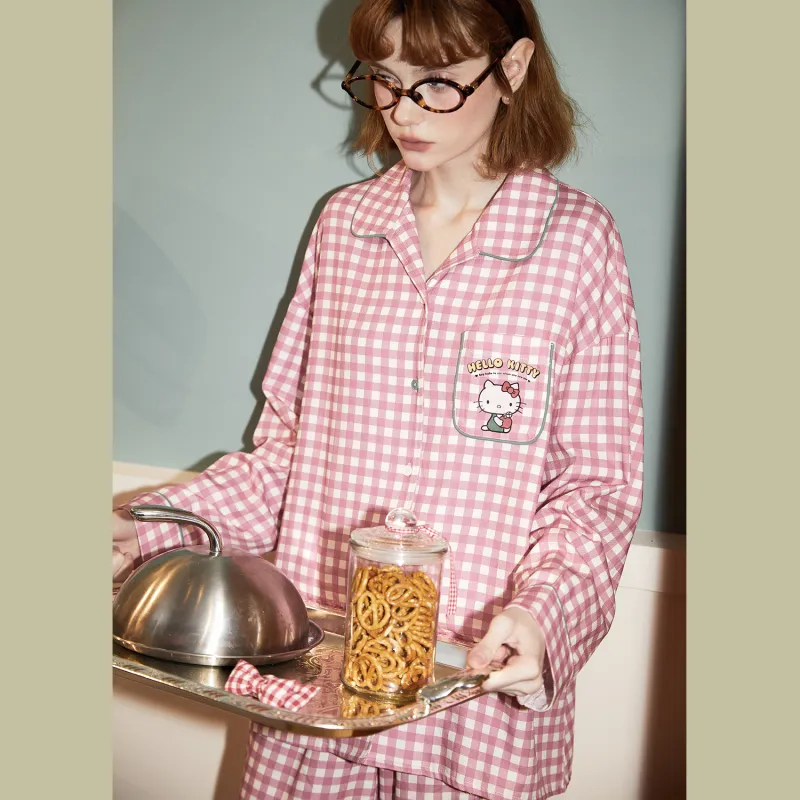 GUKOO x Hello Kitty Pajama Set Women's Tangerine Pink-6