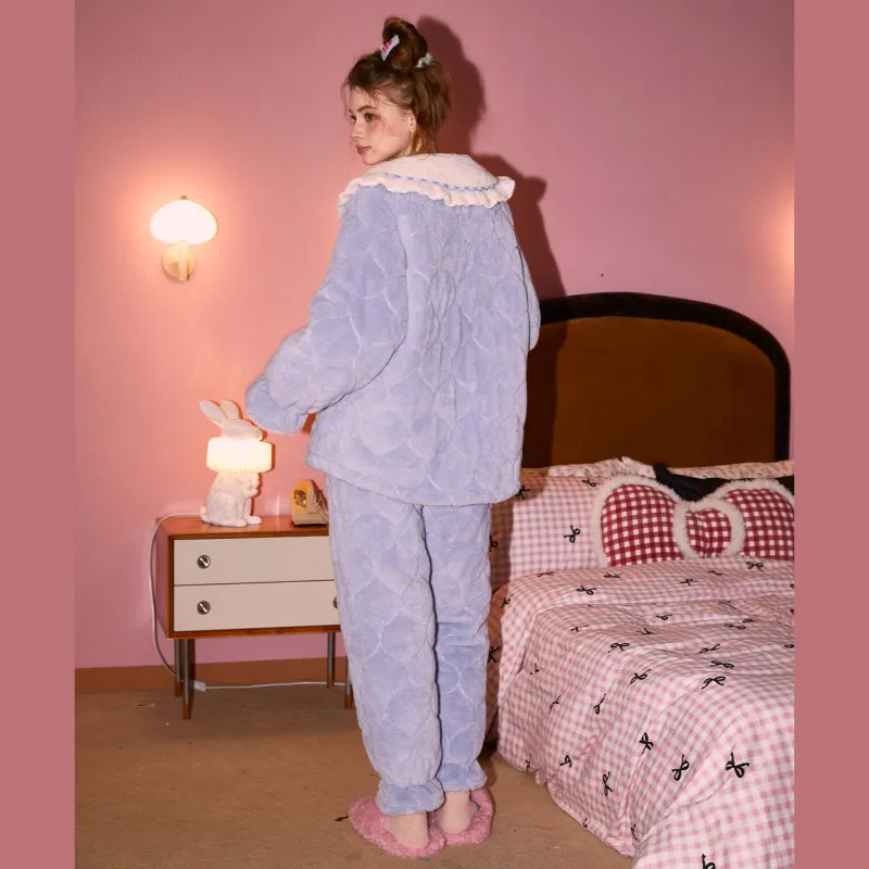 GUKOO x Hello Kitty Hello Kitty Pajama Set Women's Aqua Blue-3