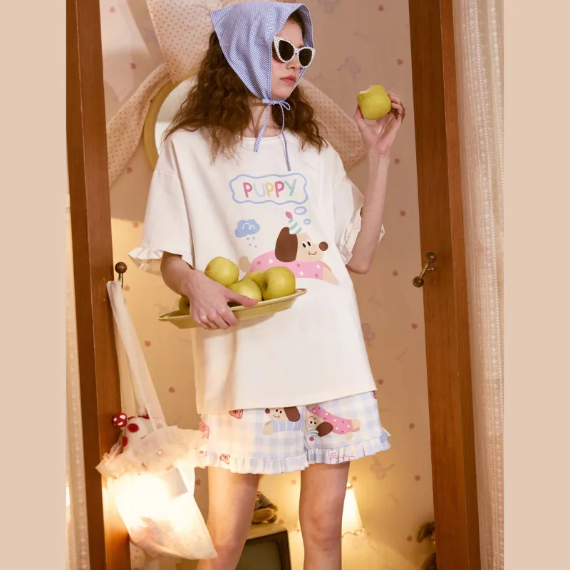 GUKOO Pajama Set Women's Ocean Blue-2
