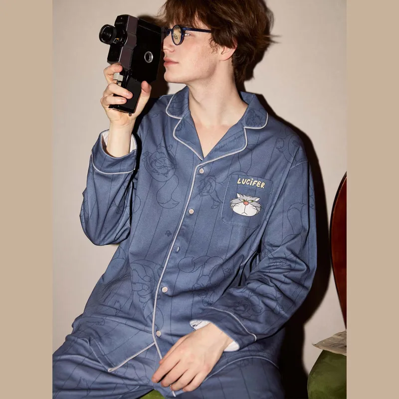 GUKOO x Disney Pajama Set Men's Deep Sea Blue-4