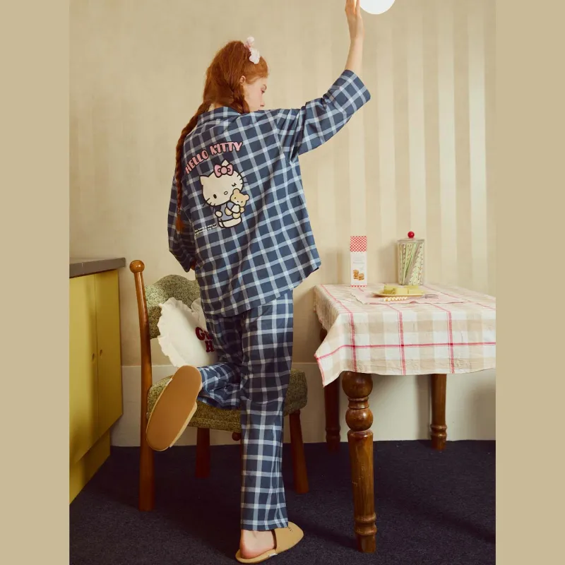 GUKOO x Hello Kitty Pajama Set Women's Dark Blue-2