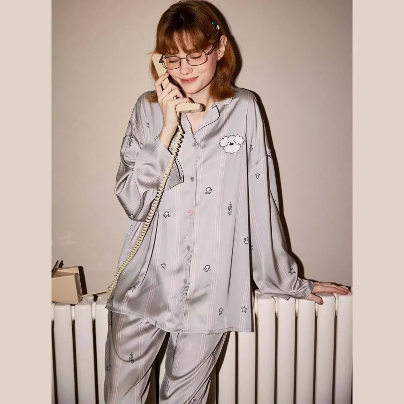 GUKOO x Miiiiichan Pajama Set Women's Mist Gray-2