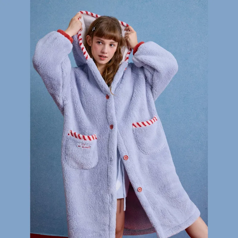 YSO Pajama Robe Women's Aqua Blue-4