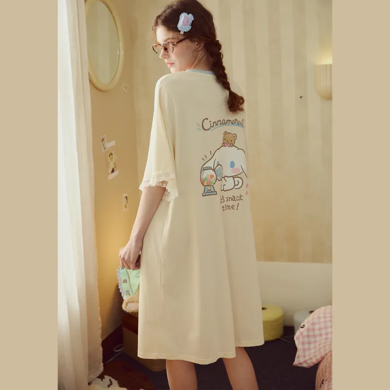GUKOO x Sanrio/ Yugui Dog Nightgown Women's Malt Yellow-3