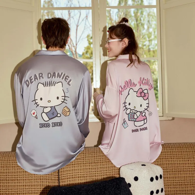 GUKOO x Hello Kitty Sanrio Series Pajama Set Men's Lead Gray-4