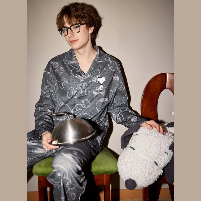 GUKOO Pajama Set Men's Mist Gray-2