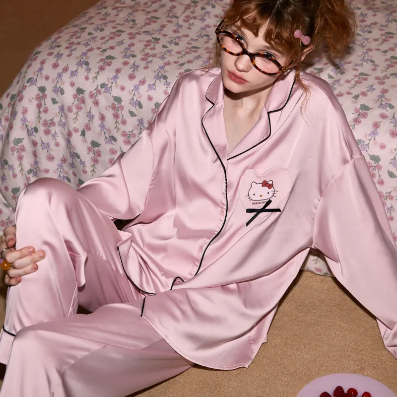GUKOO x Hello Kitty Sanrio Series Pajama Set Women's Light Mist Pink-5