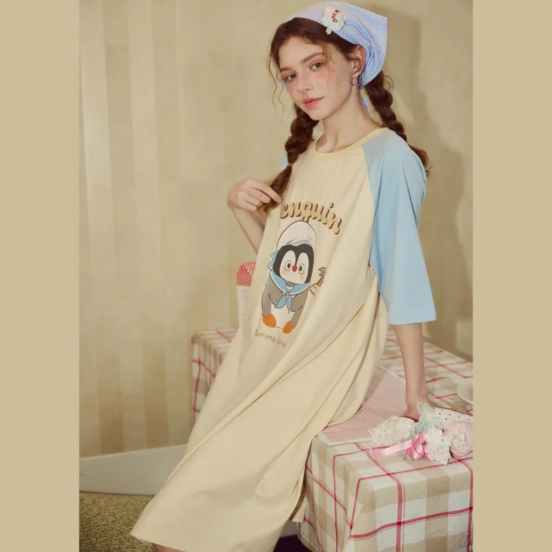 GUKOO Nightgown Women's Cream Yellow-1
