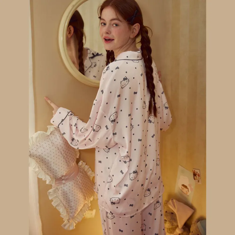 GUKOO x Hello Kitty Sanrio Series Pajama Set Women's Violet Pink-2