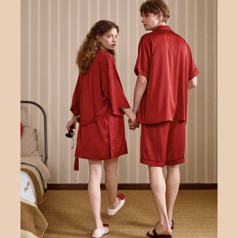 GUKOO Bath Robes Women's Gift Box Set Included Persimmon Red-5