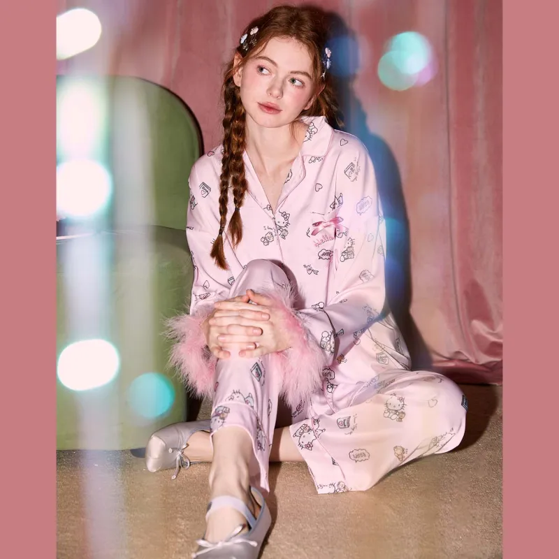 GUKOO x Hello Kitty Sanrio Series Pajama Set Women's Lotus-1