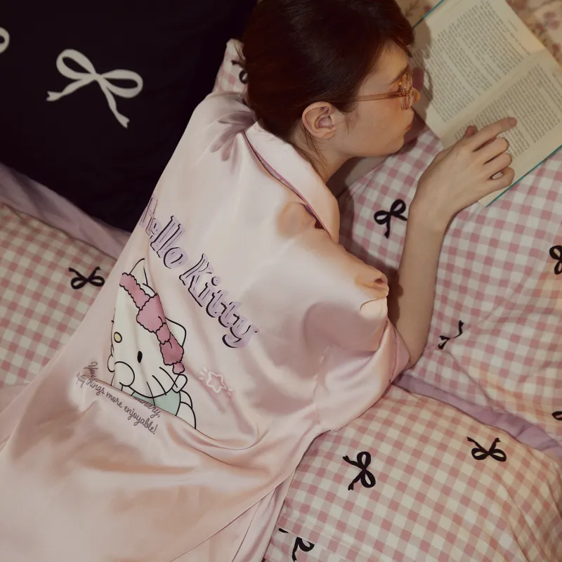 GUKOO x Hello Kitty Pajama Set Women's Light Peach Pink-6