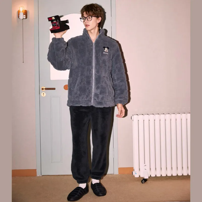 GUKOO x Disney Mickey Series Pajama Set Men's Dark Gray-2
