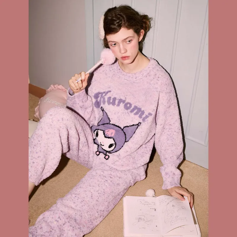 GUKOO x Sanrio Kulomi Pajama Set Women's Rose Purple-2