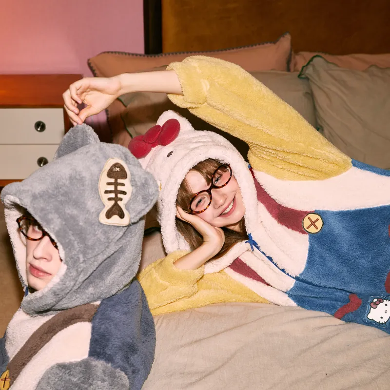 GUKOO x Sanrio/ Home Onesies Women's Dark Blue-2