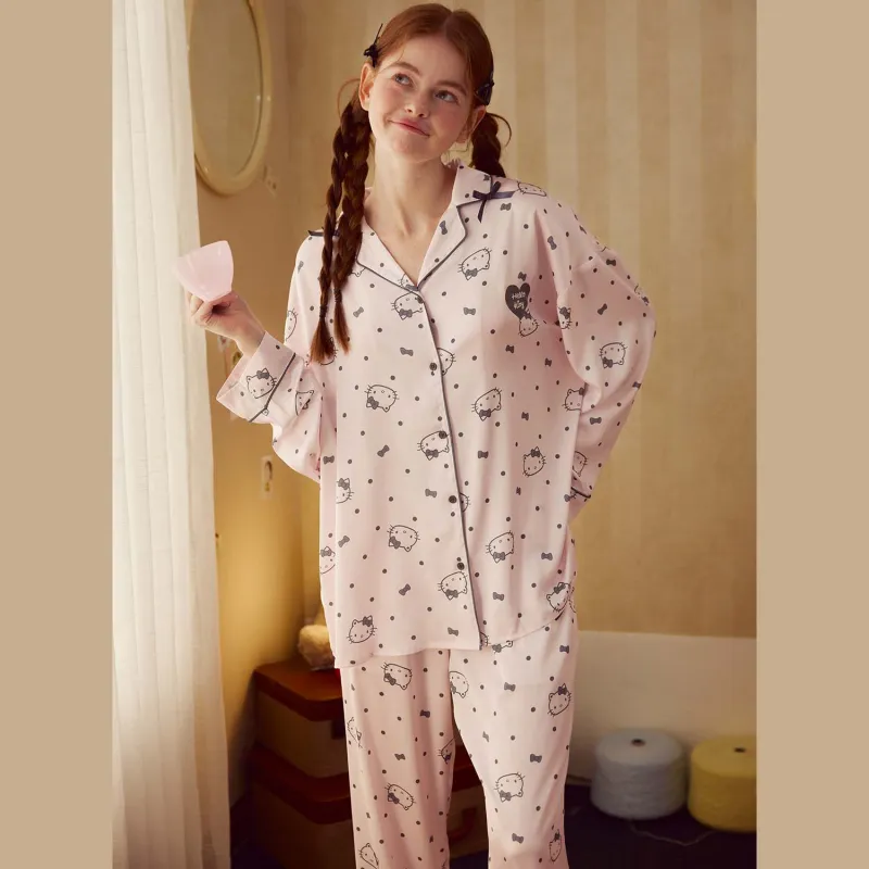 GUKOO x Hello Kitty Sanrio Series Pajama Set Women's Violet Pink-5