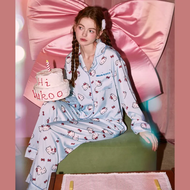 GUKOO x Hello Kitty Sanrio Series Pajama Set Women's Air Blue-1