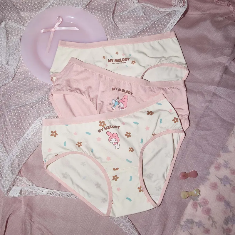 GUKOO x Sanrio Melodi Underpants Women's 3 Pack-2