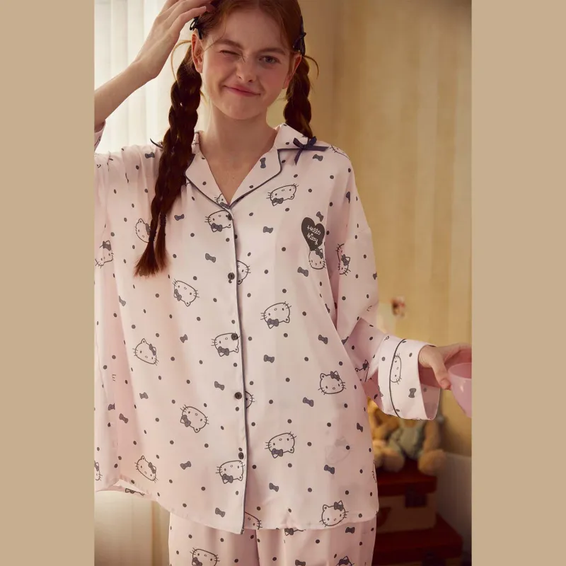GUKOO x Hello Kitty Sanrio Series Pajama Set Women's Violet Pink-6
