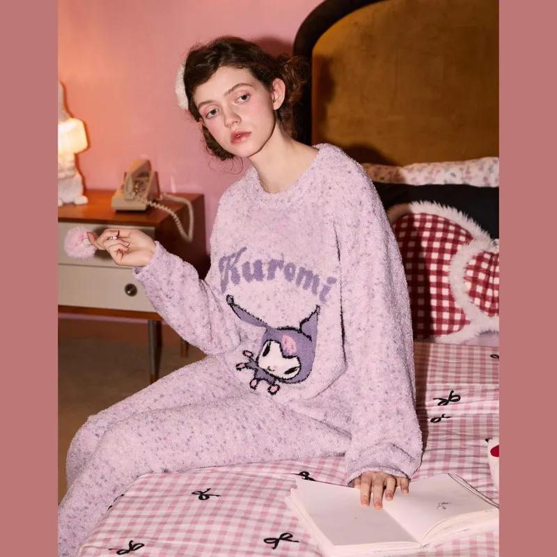 GUKOO x Sanrio Kulomi Pajama Set Women's Rose Purple-7