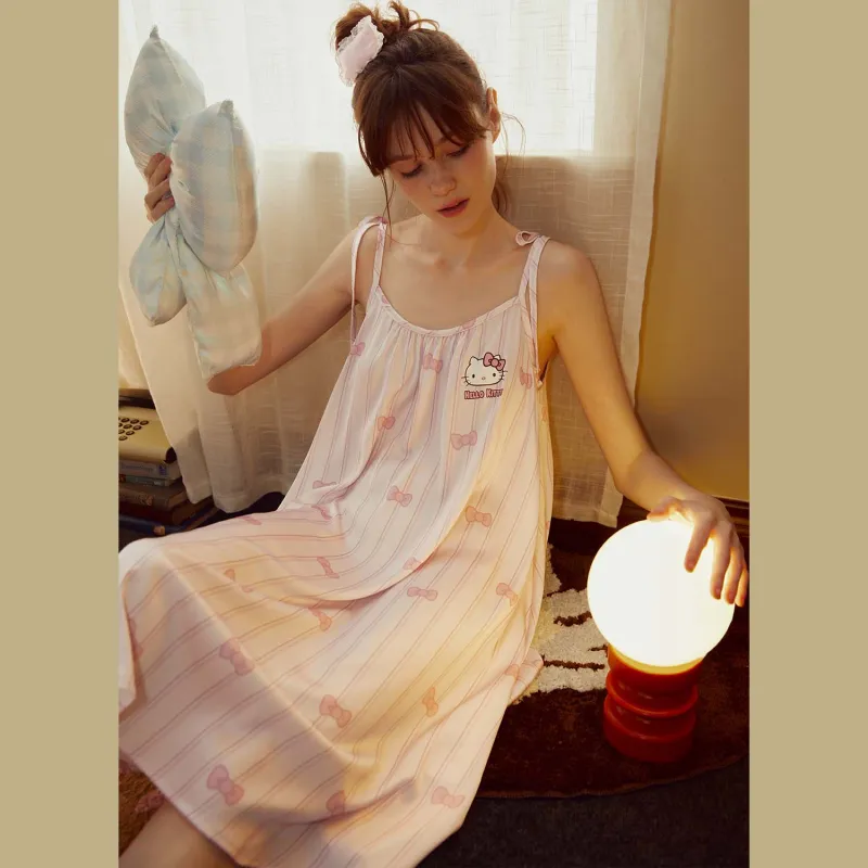 GUKOO x Hello Kitty Sanrio Series Nightgown Women's Berry Pink-3