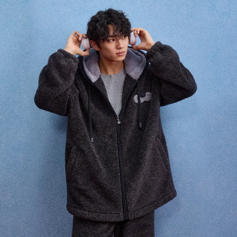 YSO Cool Cat Series Pajama Set Unisex Dark Heather Gray-5