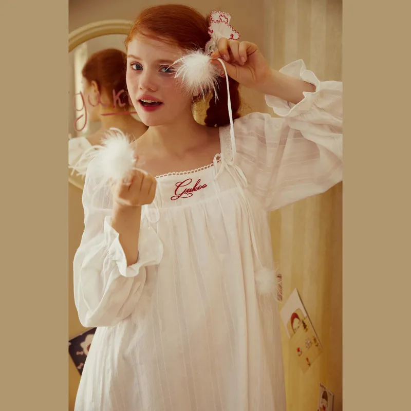 GUKOO Nightgown Women's Jade White-1