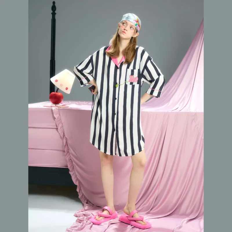 YSO Cool Cat Series Nightgown Women's Mass Black-4