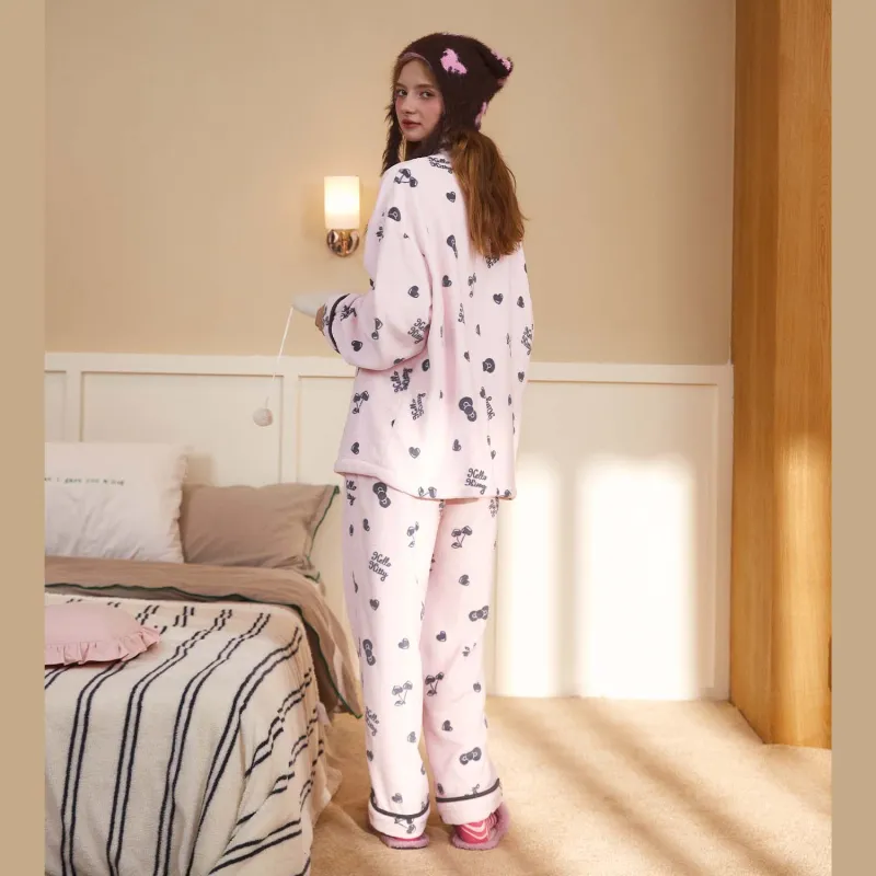 GUKOO x Sanrio Hello Kitty Pajama Set Women's Crystal Pink-2