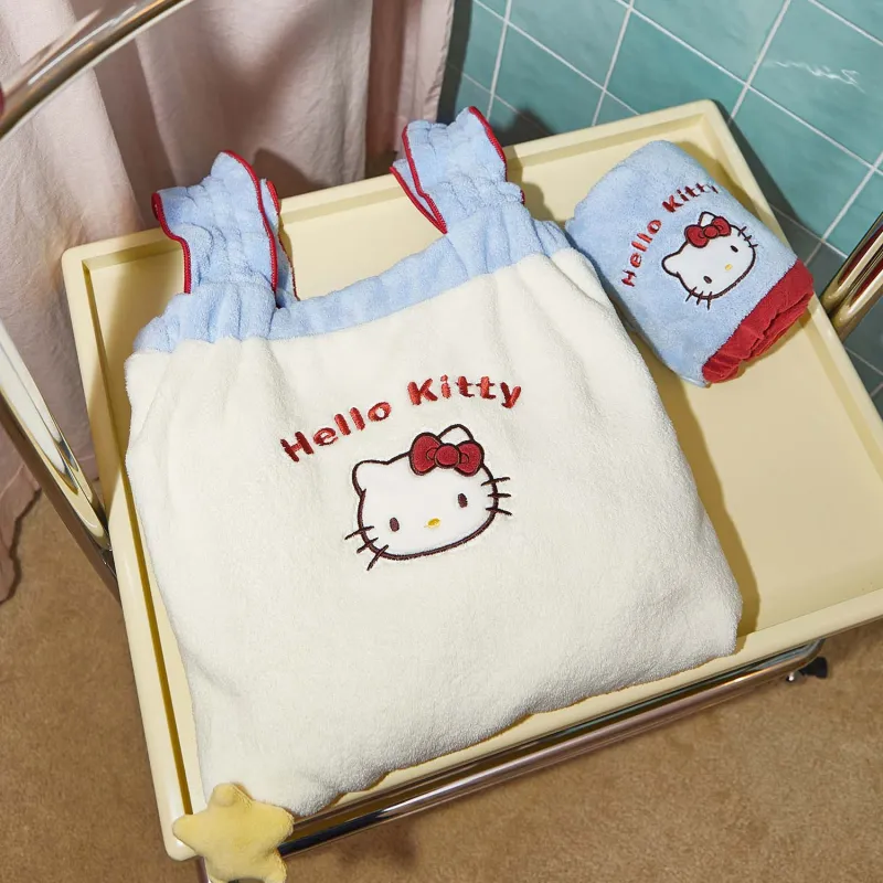 GUKOO x Hello Kitty Sanrio Series Bathrobes Women's Ecru-2