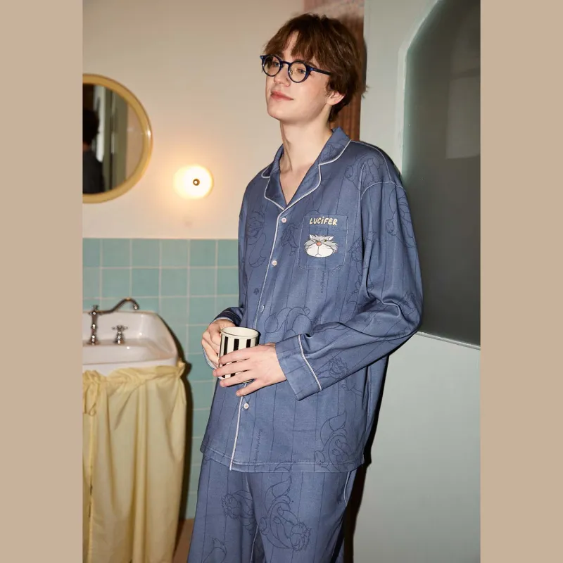 GUKOO x Disney Pajama Set Men's Deep Sea Blue-1