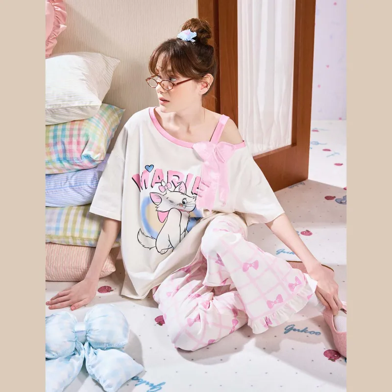 GUKOO x Disney Pajama Set Women's Milk White-1