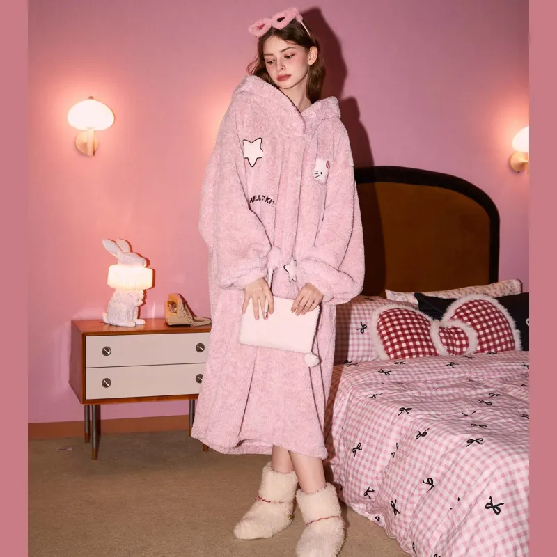 GUKOO x Sanrio Hello Kitty Nightgown Women's Heavenly Pink-2