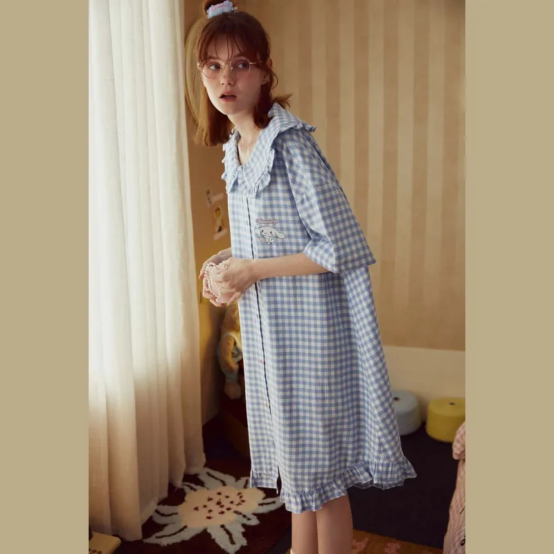 GUKOO x Sanrio/ Yugui Dog Nightgown Women's Sky Blue-4